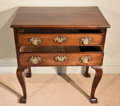 GEORGE III LOWBOY ON SQUARE CABRIOLE LEGS - ADDITIONAL PHOTO 1