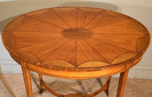 LATE 19TH CENTURY OVAL SATINWOOD INLAID TABLE - ADDITIONAL PHOTO 1