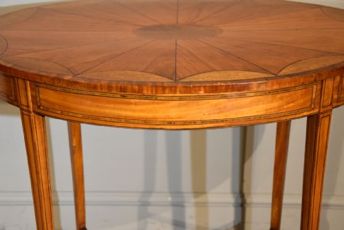 LATE 19TH CENTURY OVAL SATINWOOD INLAID TABLE - ADDITIONAL PHOTO 3