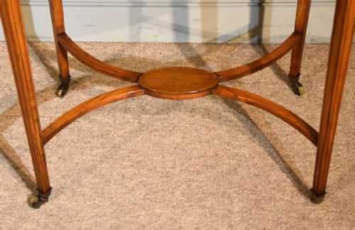 LATE 19TH CENTURY OVAL SATINWOOD INLAID TABLE - ADDITIONAL PHOTO 4