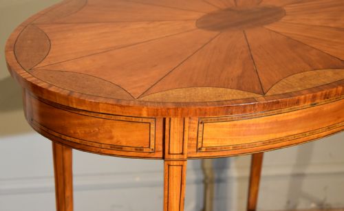 LATE 19TH CENTURY OVAL SATINWOOD INLAID TABLE - ADDITIONAL PHOTO 5