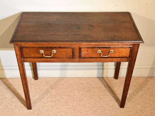 18TH CENTURY OAK TWO DRAWER SIDE TABLE - ADDITIONAL PHOTO 2