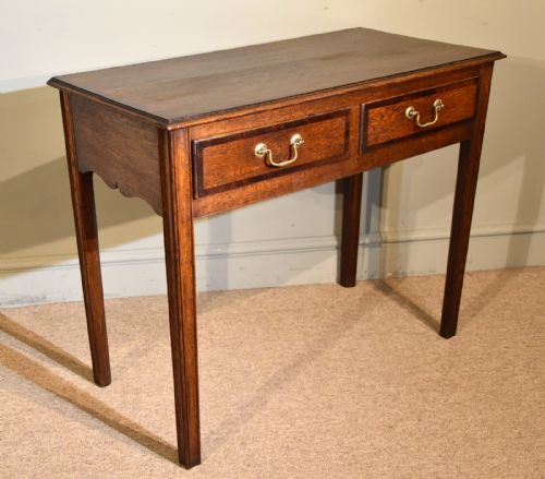 18TH CENTURY OAK TWO DRAWER SIDE TABLE - ADDITIONAL PHOTO 3