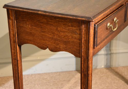 18TH CENTURY OAK TWO DRAWER SIDE TABLE - ADDITIONAL PHOTO 4