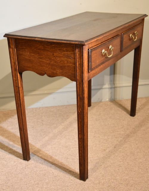 18TH CENTURY OAK TWO DRAWER SIDE TABLE - ADDITIONAL PHOTO 5