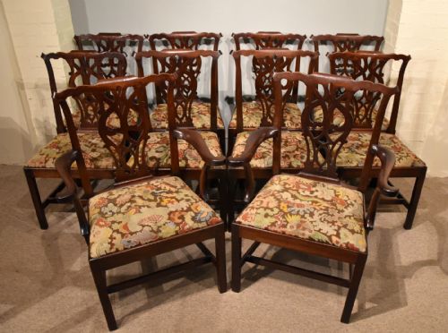 ten mid 18th century chippendale dining chairs - CATEGORY: ANTIQUE CHAIRS - DATED 18TH CENTURY