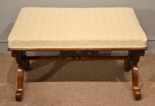 william iv rosewood x frame stool - CATEGORY: ANTIQUE STOOLS - DATED 19TH CENTURY