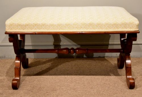WILLIAM IV ROSEWOOD X FRAME STOOL - ADDITIONAL PHOTO 1
