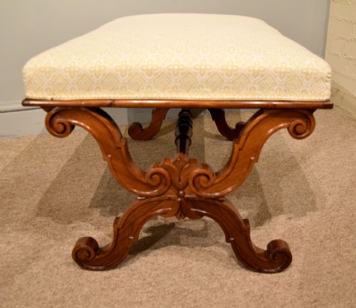 WILLIAM IV ROSEWOOD X FRAME STOOL - ADDITIONAL PHOTO 3