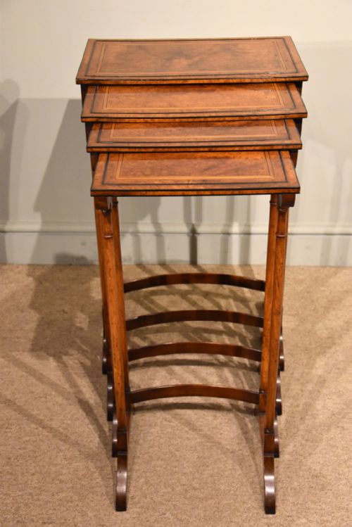 SHERATON PERIOD AMBOYNA INLAID NEST OF FOUR TABLES - ADDITIONAL PHOTO 1