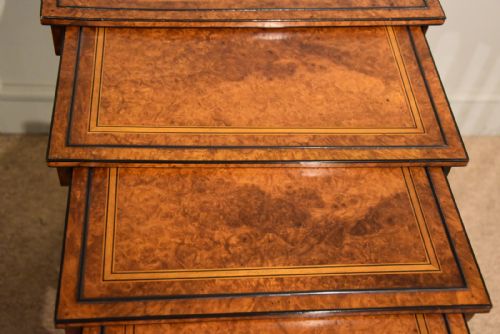 SHERATON PERIOD AMBOYNA INLAID NEST OF FOUR TABLES - ADDITIONAL PHOTO 4