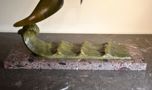ART DECO BRONZE SEAGULL GEORGES RAOUL GARREAU - ADDITIONAL PHOTO 1