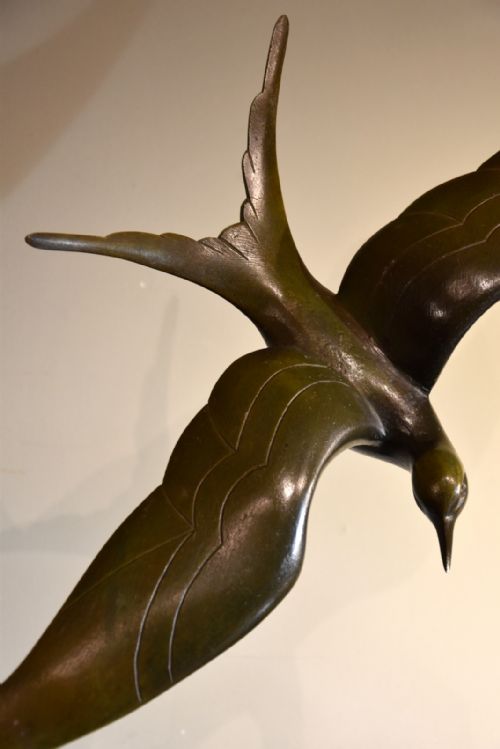 ART DECO BRONZE SEAGULL GEORGES RAOUL GARREAU - ADDITIONAL PHOTO 3