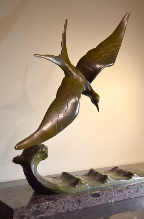 ART DECO BRONZE SEAGULL GEORGES RAOUL GARREAU - ADDITIONAL PHOTO 4