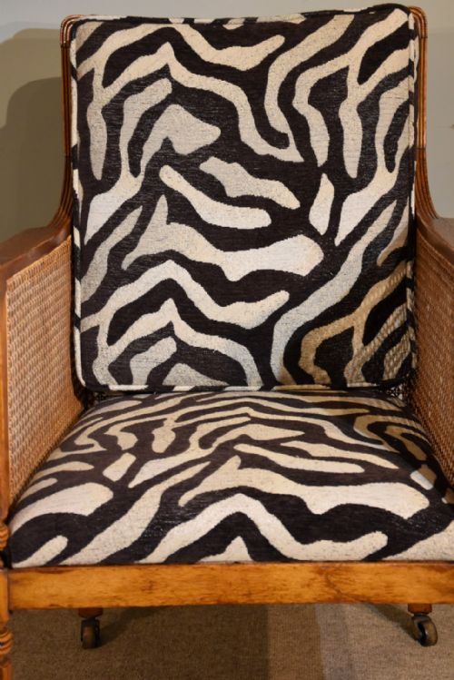 REGENCY PERIOD OAK BERGERE ARMCHAIR - ADDITIONAL PHOTO 1