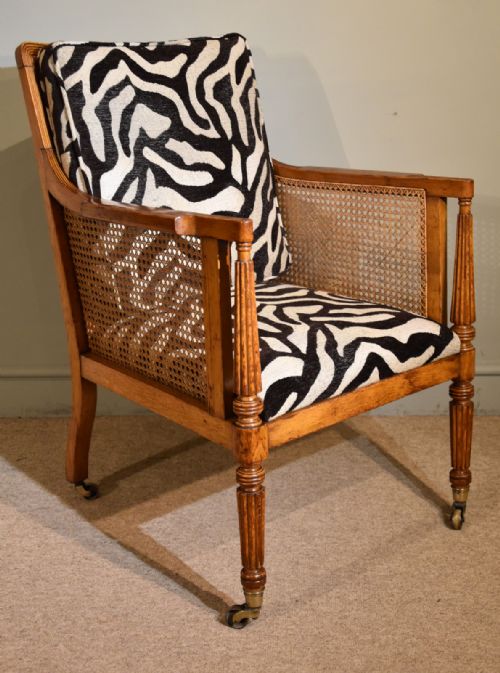 REGENCY PERIOD OAK BERGERE ARMCHAIR - ADDITIONAL PHOTO 2