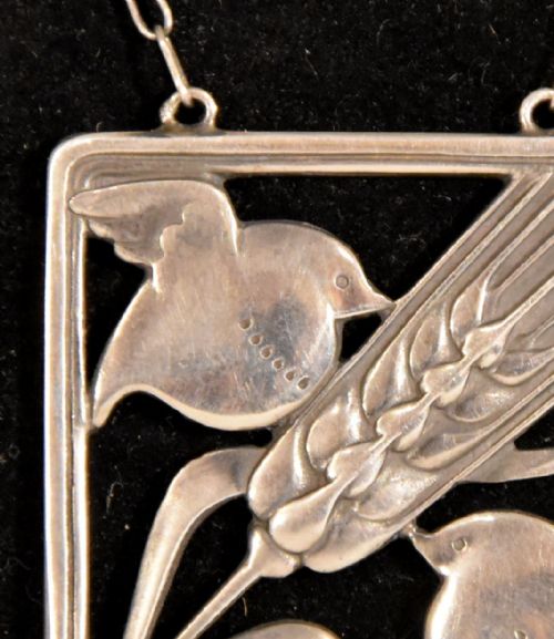 GEORG JENSEN STERLING SILVER PENDANT TWO ROBINS NO 93 - ADDITIONAL PHOTO 2