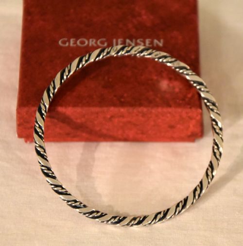 georg jensen sterling silver bangle - CATEGORY: ANTIQUE JEWELLERY - DATED 1950