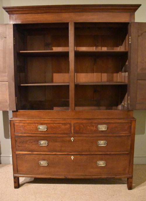 OAK EARLY 19TH CENTURY PRESS CUPBOARD LINEN PRESS - ADDITIONAL PHOTO 1