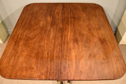REGENCY PERIOD MAHOGANY TWO PILLAR DINING TABLE - ADDITIONAL PHOTO 5