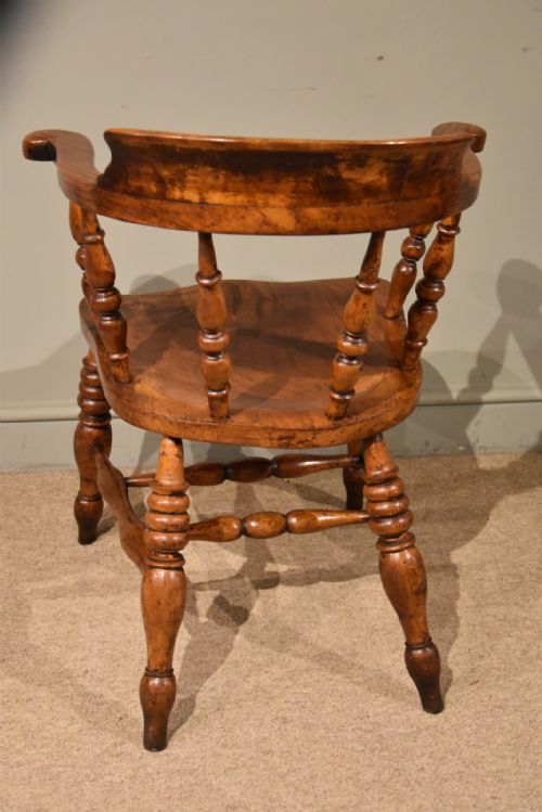 ELM BEECH SMOKERS BOW ARMCHAIR DESK CHAIR - ADDITIONAL PHOTO 3