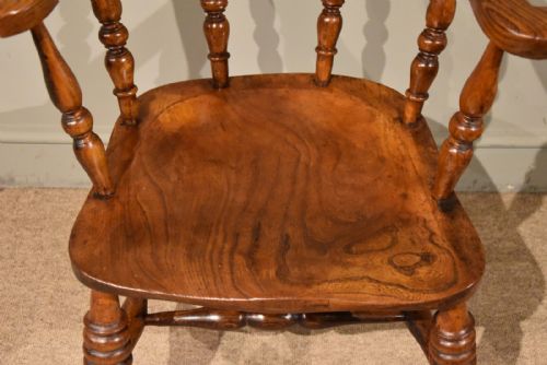 ELM BEECH SMOKERS BOW ARMCHAIR DESK CHAIR - ADDITIONAL PHOTO 4