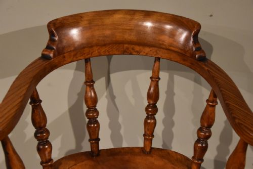ELM BEECH SMOKERS BOW ARMCHAIR DESK CHAIR - ADDITIONAL PHOTO 5