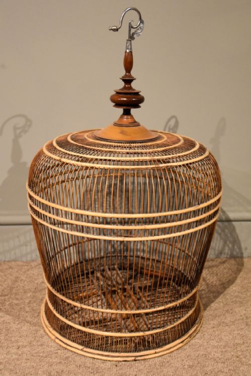 late 19th century bamboo birdcage - CATEGORY: ANTIQUE MISCELLANEOUS - DATED 1900