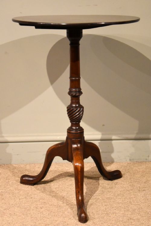 GEORGIAN MAHOGANY PEDESTAL LAMP OCCASIONAL TABLE - ADDITIONAL PHOTO 3