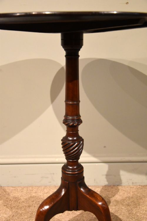 GEORGIAN MAHOGANY PEDESTAL LAMP OCCASIONAL TABLE - ADDITIONAL PHOTO 4