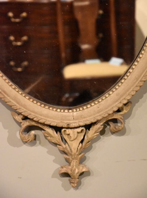 19TH CENTURY OVAL PAINTED MIRROR - ADDITIONAL PHOTO 1