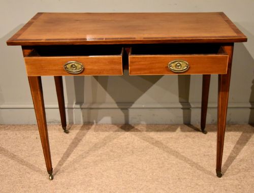 GEORGE III HEPPLEWHITE DESIGN TWO DRAWER SIDE TABLE - ADDITIONAL PHOTO 1
