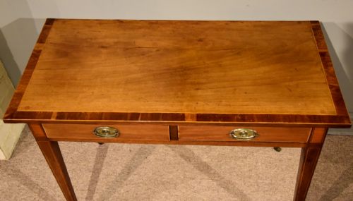 GEORGE III HEPPLEWHITE DESIGN TWO DRAWER SIDE TABLE - ADDITIONAL PHOTO 3