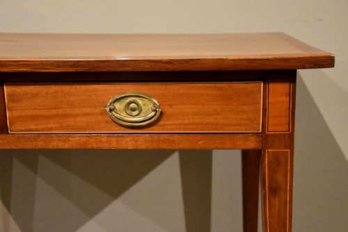 GEORGE III HEPPLEWHITE DESIGN TWO DRAWER SIDE TABLE - ADDITIONAL PHOTO 4