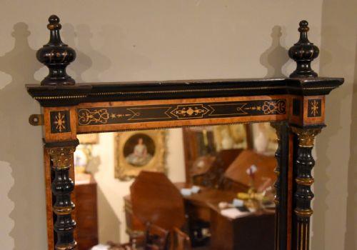 MID 19TH CENTURY PIER MIRROR EBONIZED GILDED - ADDITIONAL PHOTO 1