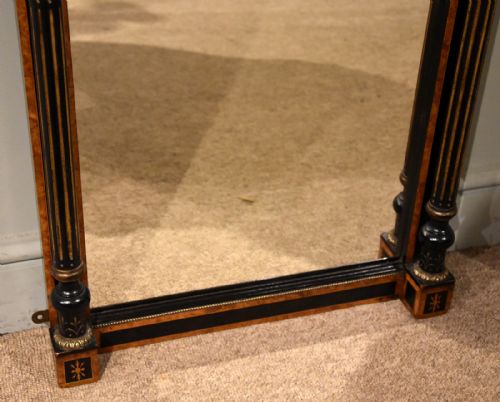MID 19TH CENTURY PIER MIRROR EBONIZED GILDED - ADDITIONAL PHOTO 2