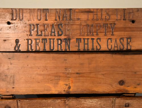 LARGE PINE AND BRANDED WINE CASE - ADDITIONAL PHOTO 2