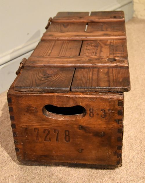 LARGE PINE AND BRANDED WINE CASE - ADDITIONAL PHOTO 5