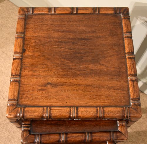 CHINESE SIMULATED BAMBOO NEST OF TABLES FOUR - ADDITIONAL PHOTO 4