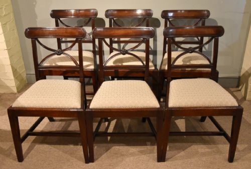 set of six dining chairs mahogany regency - CATEGORY: ANTIQUE CHAIRS - DATED REGENCY