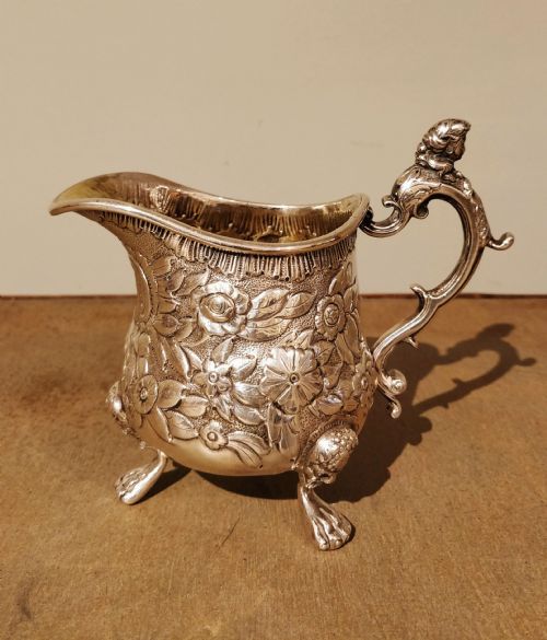superb huguenot style cream jug - CATEGORY: ANTIQUE METAL - DATED 19TH CENTURY