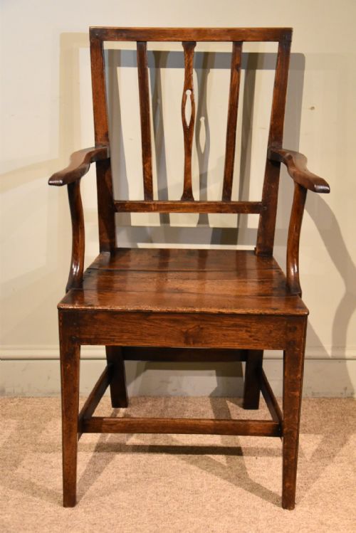 country oak vernacular armchair 18th century - CATEGORY: ANTIQUE CHAIRS - DATED 1800
