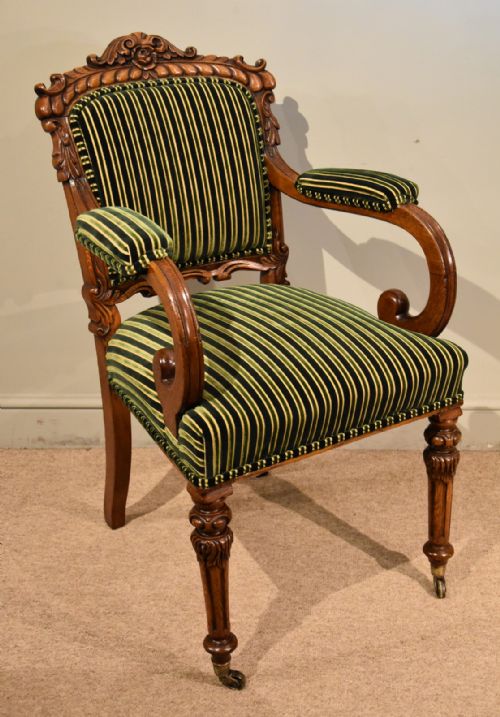 WILLIAM IV CARVED OAK ARMCHAIR - ADDITIONAL PHOTO 2