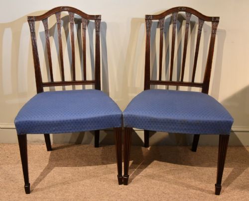 george iii mahogany sheraton period side chairs - CATEGORY: ANTIQUE CHAIRS - DATED 18TH CENTURY