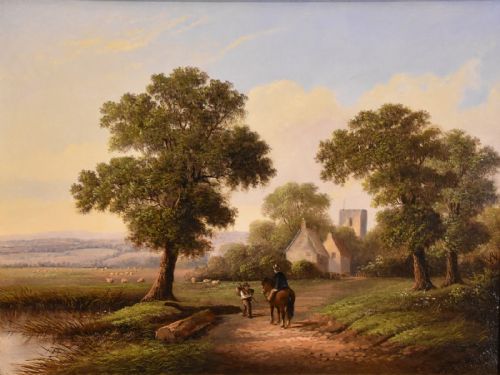 OIL PAINTING BY WALTER HEATH WILLIAMS A TRANQUIL COUNTRY LANE - ADDITIONAL PHOTO 1
