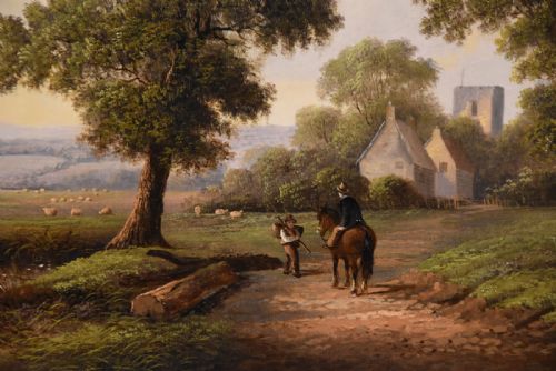 OIL PAINTING BY WALTER HEATH WILLIAMS A TRANQUIL COUNTRY LANE - ADDITIONAL PHOTO 2