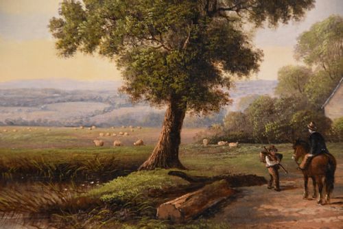 OIL PAINTING BY WALTER HEATH WILLIAMS A TRANQUIL COUNTRY LANE - ADDITIONAL PHOTO 3