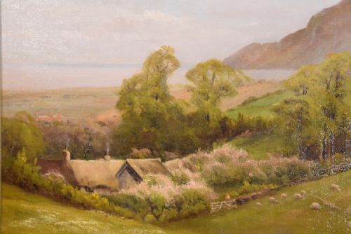 OIL PAINTING BY WALTER HENRY GOLDSMITH SPRINGTIME PORLOCK SOMERSET - ADDITIONAL PHOTO 3