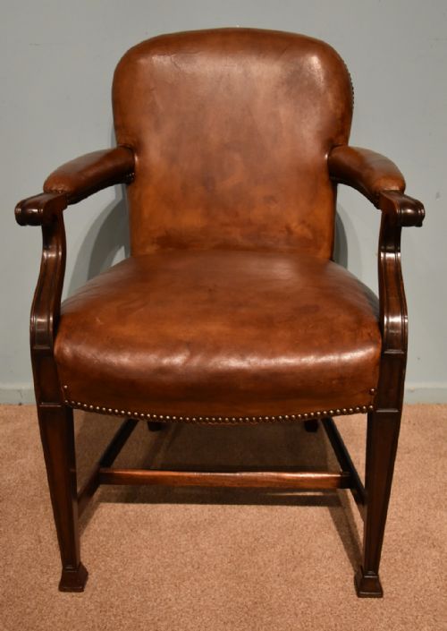 desk chair armchair mahogany leather 19th century - CATEGORY: ANTIQUE CHAIRS - DATED 19TH CENTURY