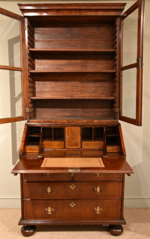 GEORGE I WALNUT BUREAU BOOKCASE - ADDITIONAL PHOTO 1